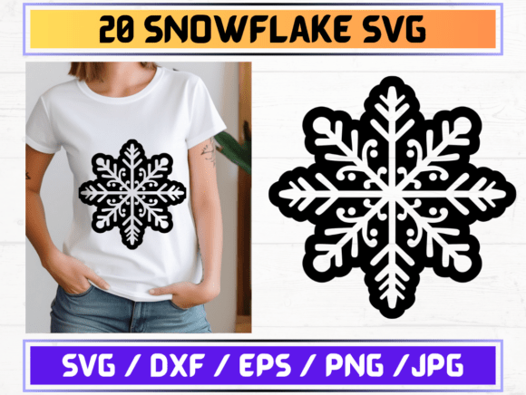 20 Snowflake SVG Files for Creative Projects