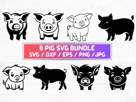 8 Pig SVG Bundle: A Versatile Digital Resource for Modern Designers