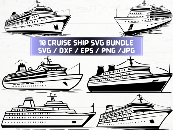 Cruise Ship SVG, DXF, EPS, JPG, and PNG Files: A Digital Asset for Designers and Creators